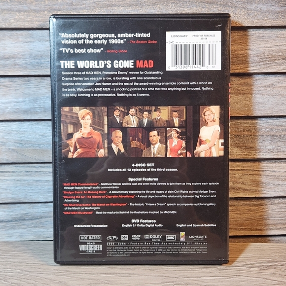 Mad Men Seasons 1 2 and 3  Season 1 is New and Sealed dvds tv series - Picture 7 of 8
